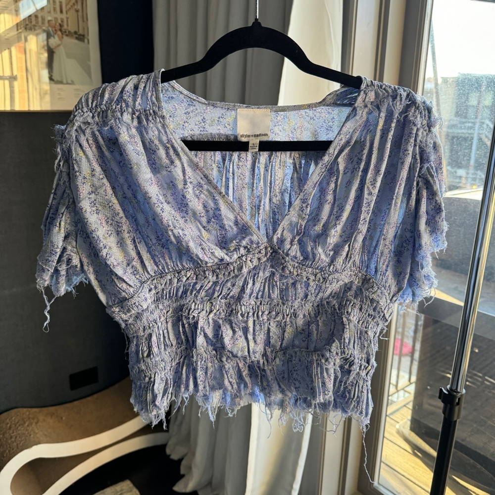 Floral Blue Top